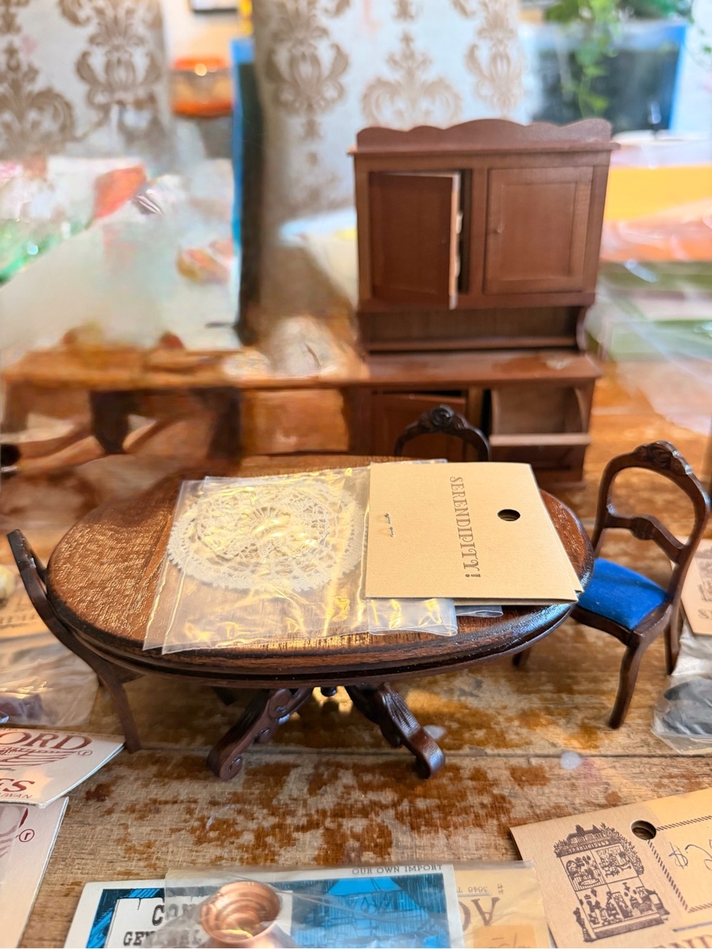 Vtg  Dollhouse Furniture Bedroom/Dining Set - Picture 11 of 12